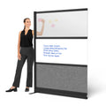Modular Wall 53in x 70in Add-On with Whiteboard, Frosted Acrylic & Sound Absorbent Panels V31848