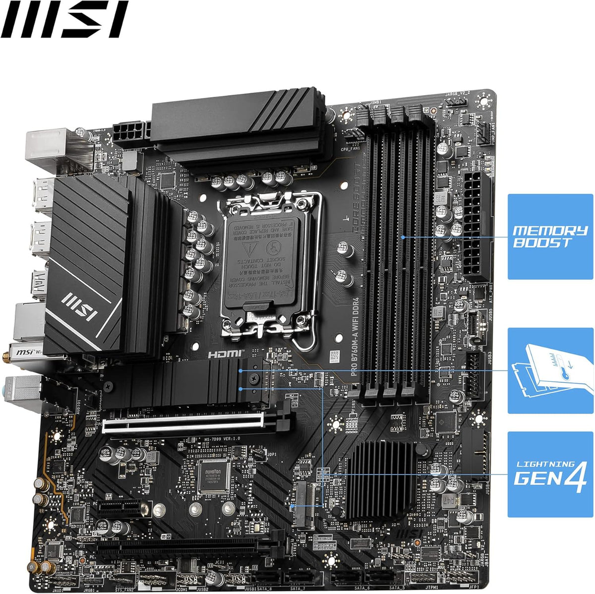 B760M-A WIFI DDR4 mATX Motherboard S717111