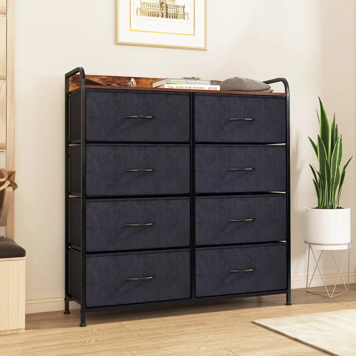 8 Drawer Dresser with Rustic Finish Q99549