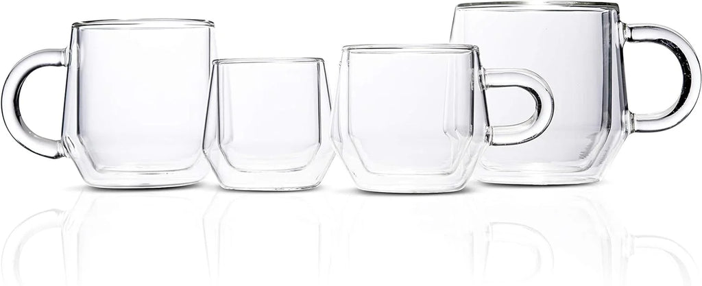 Clear 4Oz Double Walled Glass Espresso Cups with Handles O851