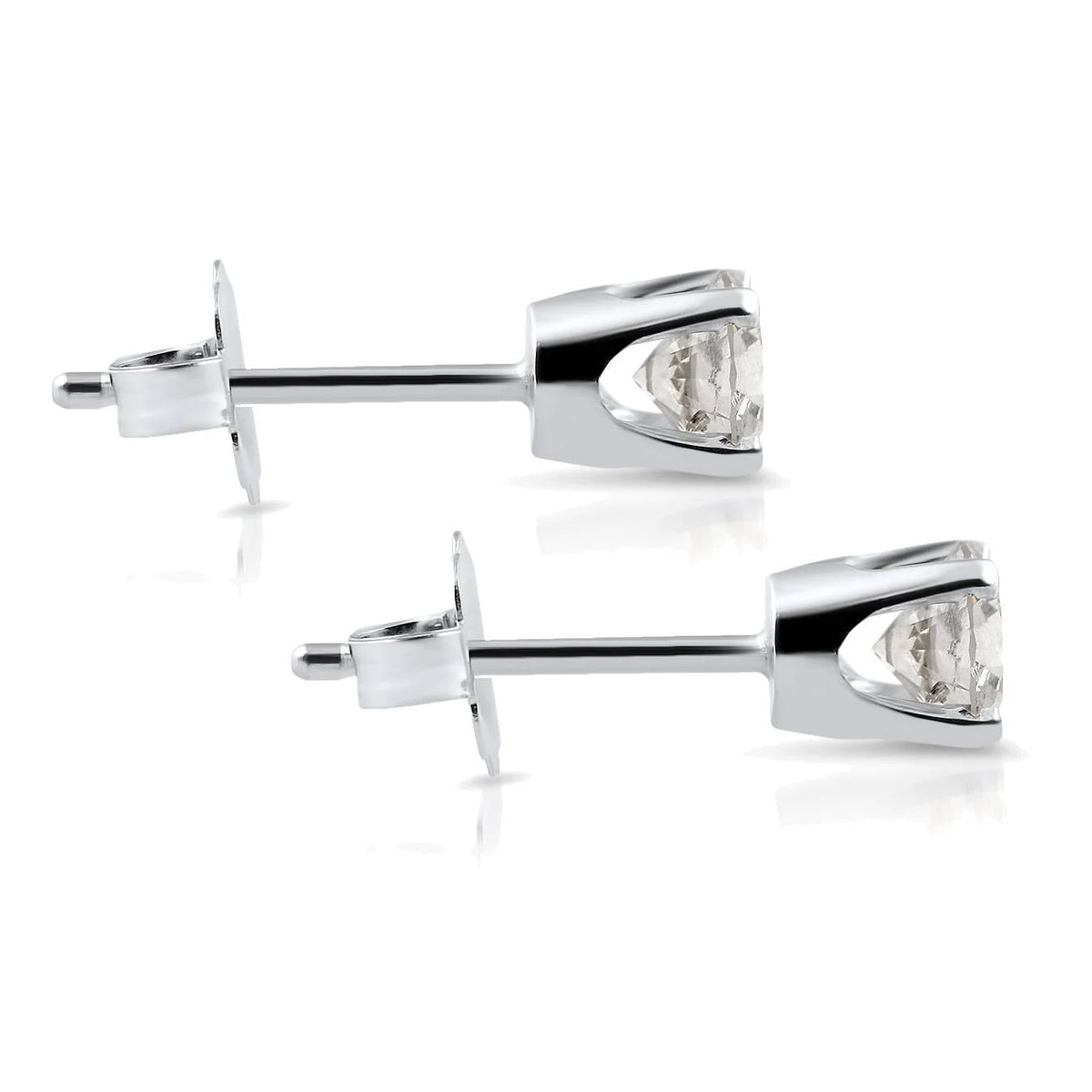 14K Yellow Gold Diamond Stud Earrings V971