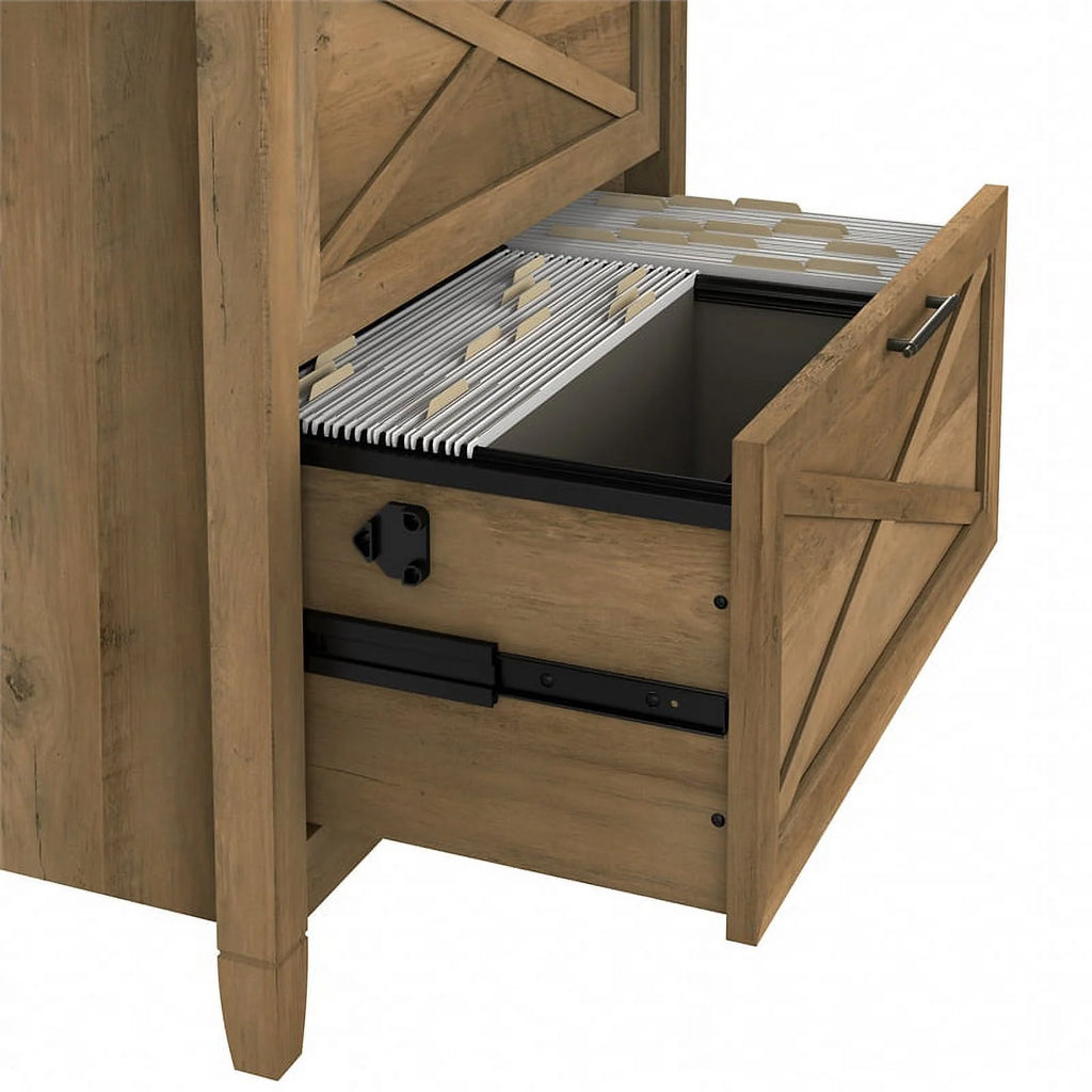 2 Drawer Contemporary Wood Lateral File Cabinet in Pine Y571725
