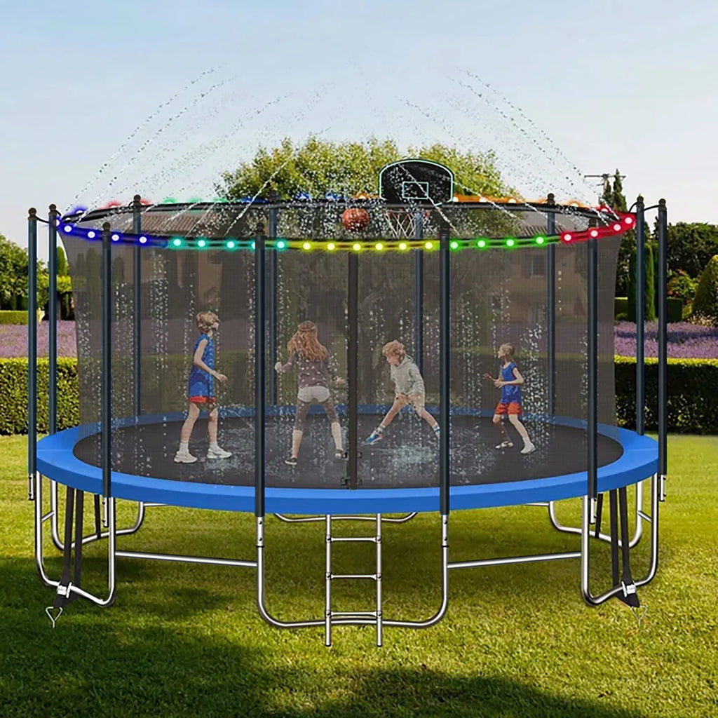 16FT Outdoor Trampoline with Basketball Hoop and Ladder K2043