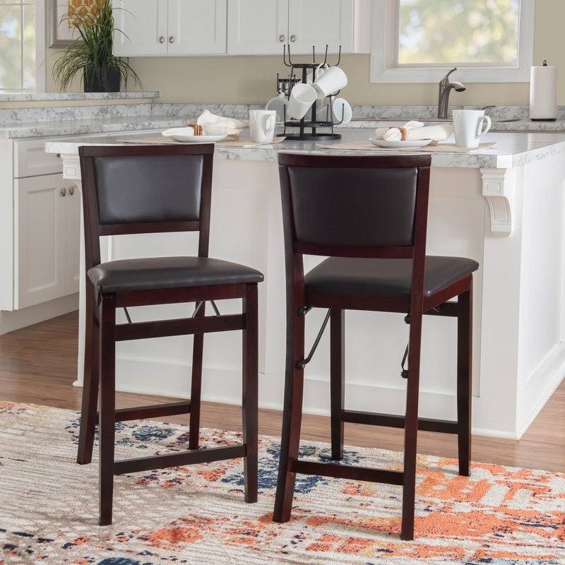 Dark Brown Folding Counter Stool D8154