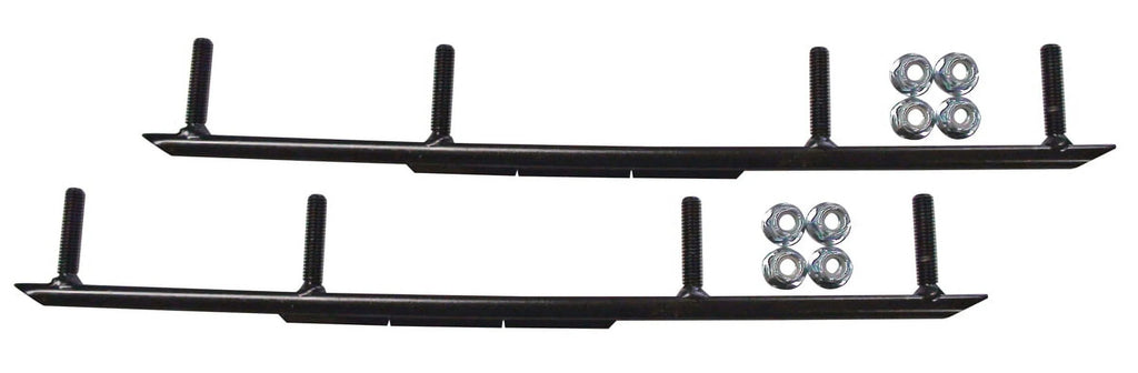 Black Snowmobile Skis with 6" Round Bars Complete Kit Z38292