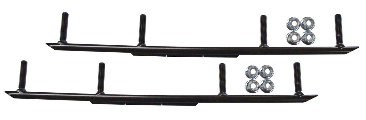 Black Snowmobile Skis with 6" Round Bars Complete Kit Z38292