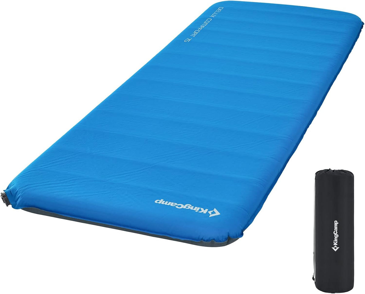 Self Inflating Insulated Camping Sleeping Pad Blue Y73158
