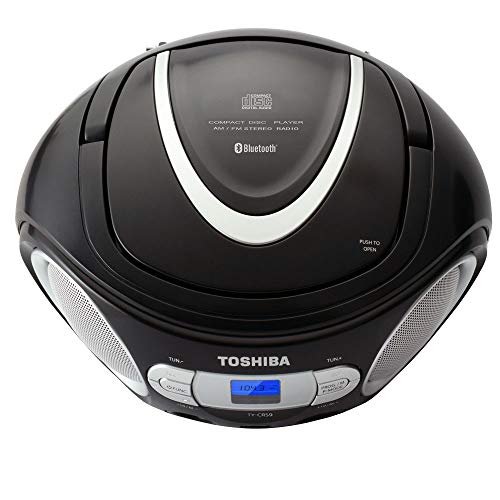 Portable CD Bluetooth Boombox with AM/FM Stereo, Black M20186