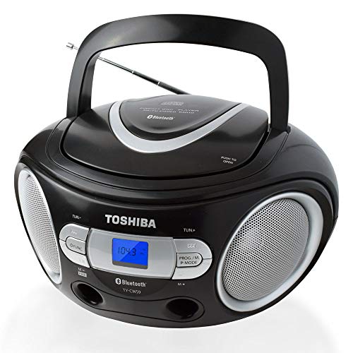 Portable CD Bluetooth Boombox with AM/FM Stereo, Black M20186
