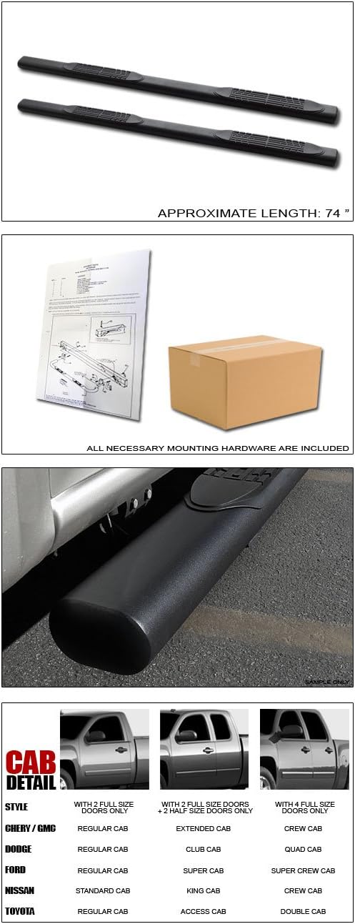 Matte Black Side Step Nerf Bars Running Boards A63389