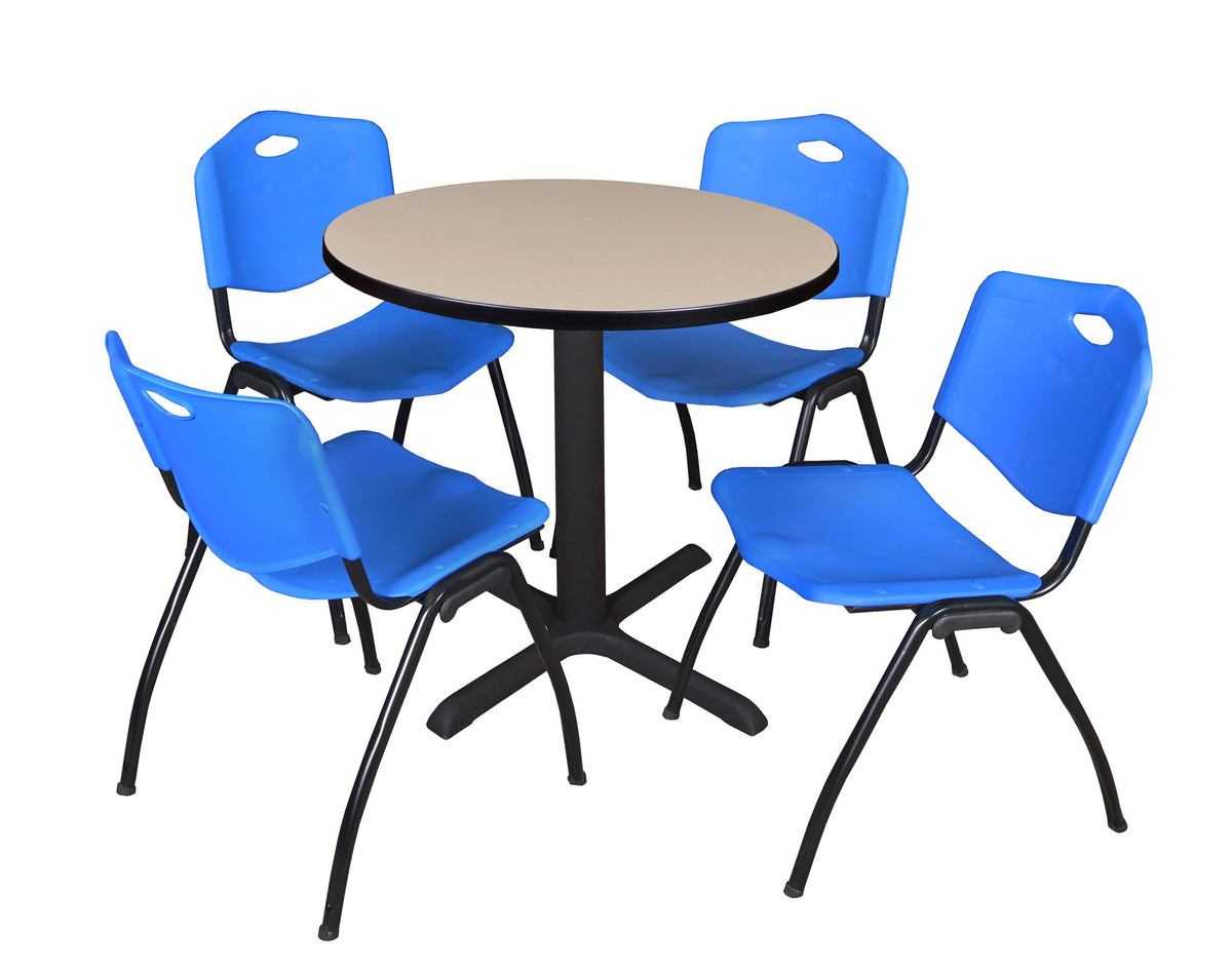 Round Breakroom Table & Stack Chairs Z39584