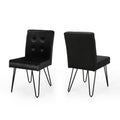 Set of 2 Tufted Velvet Dining Chairs Black I7024