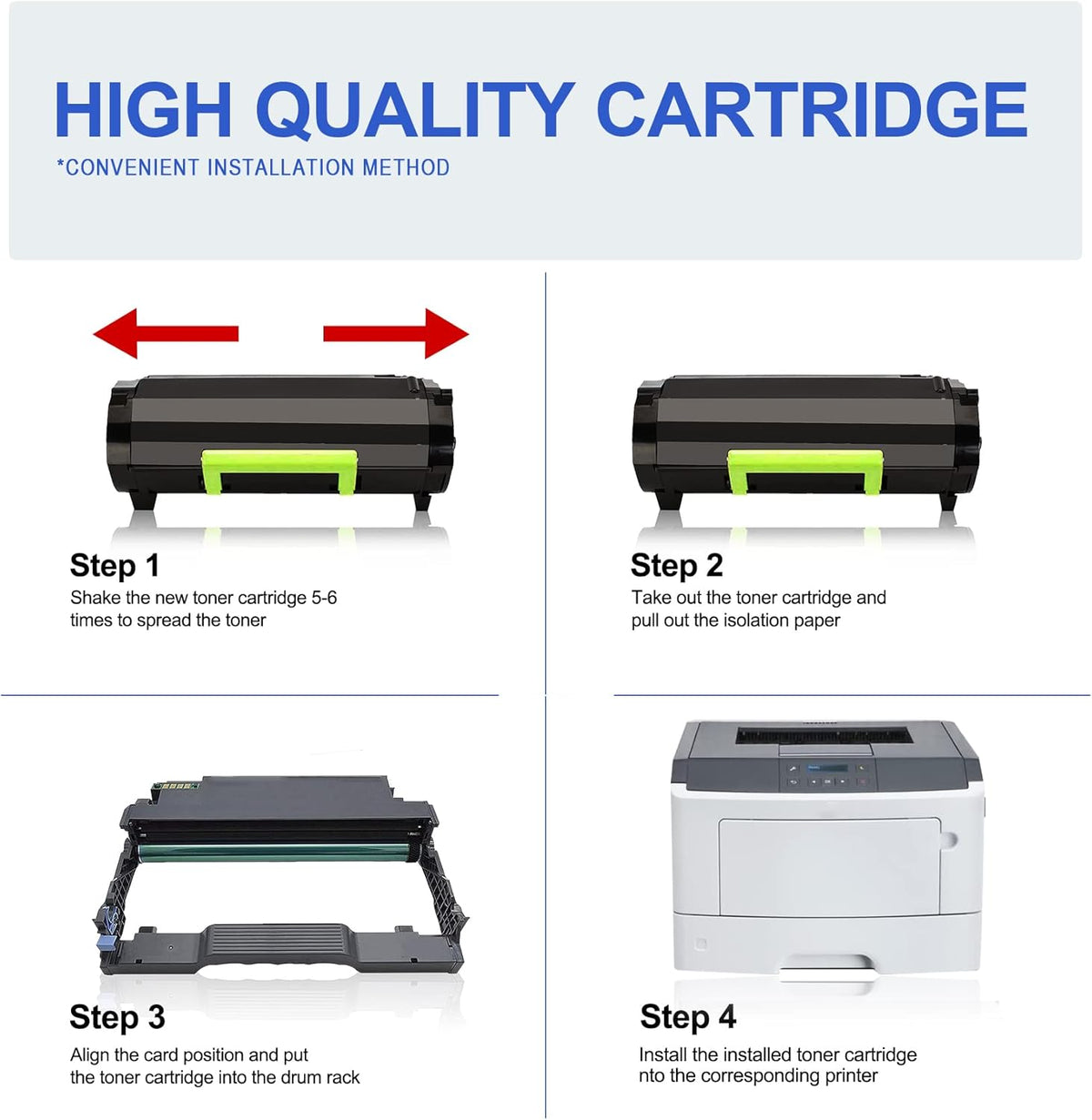 Compatible High Yield Black Toner Cartridge U566