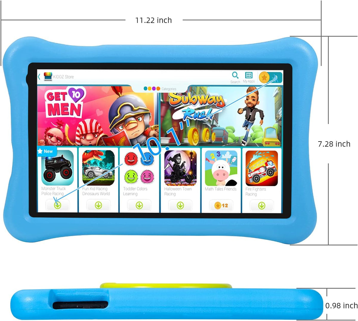 10.1 inch Kids Tablets Android 10 Go 2GB+32GB Blue L4707