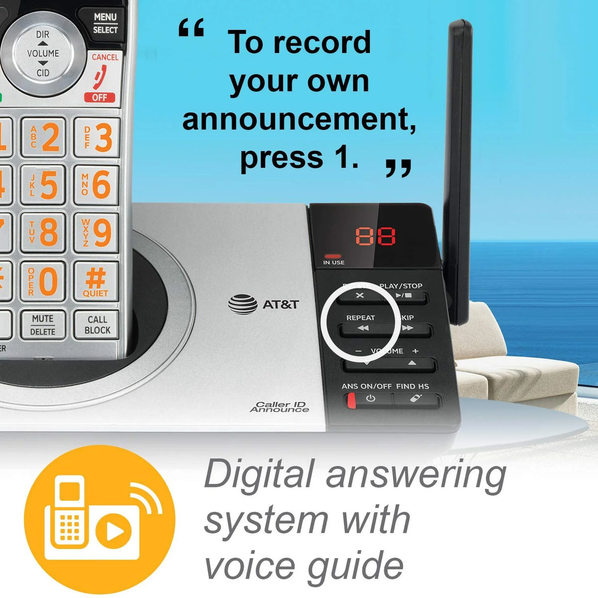 Silver/Black DECT 6.0 Expandable Answering System with 4 Handsets W87765