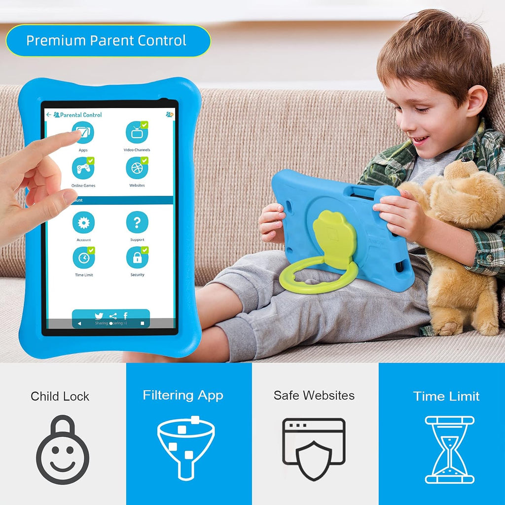 10.1 inch Kids Tablets Android 10 Go 2GB+32GB Blue L4707