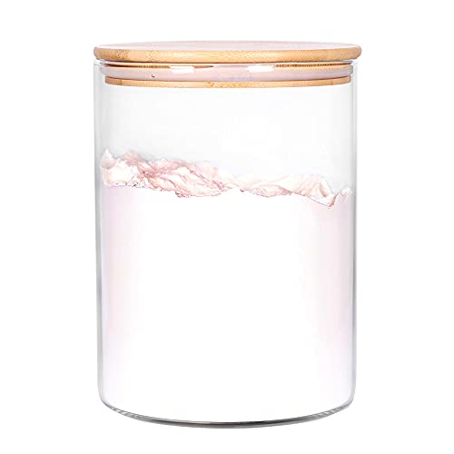 Glass Flour Container with Airtight Bamboo Lid, Large Glass Food Jar with Wooden Lid (3L) X5971