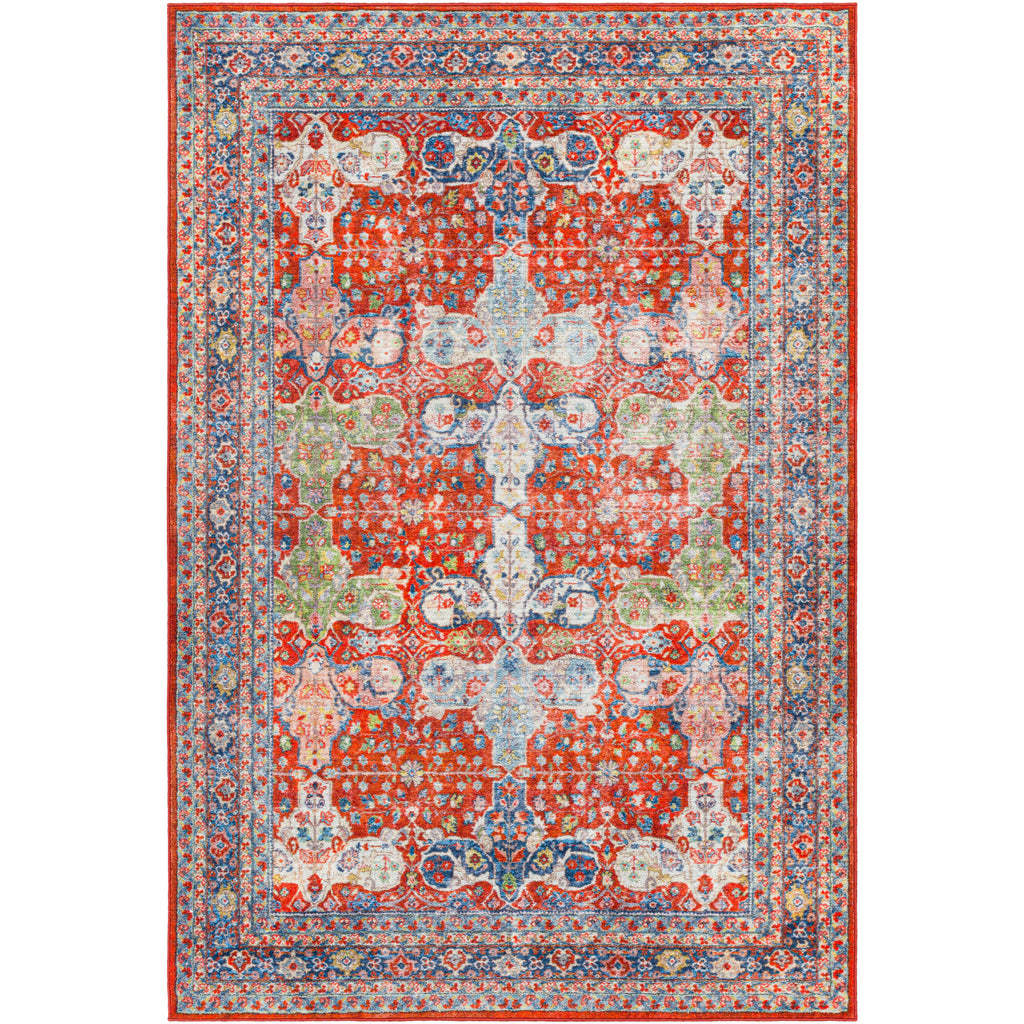 Bright Red Machine Washable Area Rug, 8'10" x 11'9" H1957