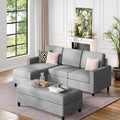 L Shaped 4 Seat Sectional Sofa with Storage Ottoman S37318