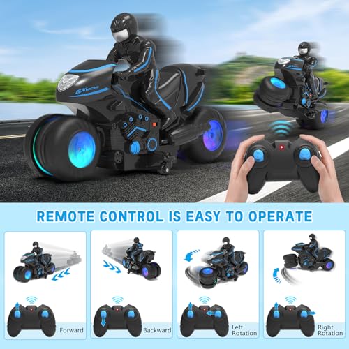 Remote Control Motorcycle with RGB Wheels Lights N1108