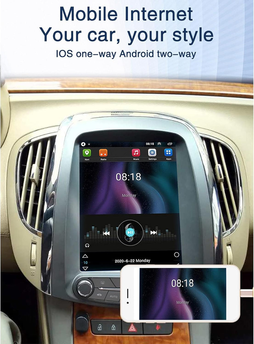 9.7in WiFi Car Radio Stereo Video Player V609243