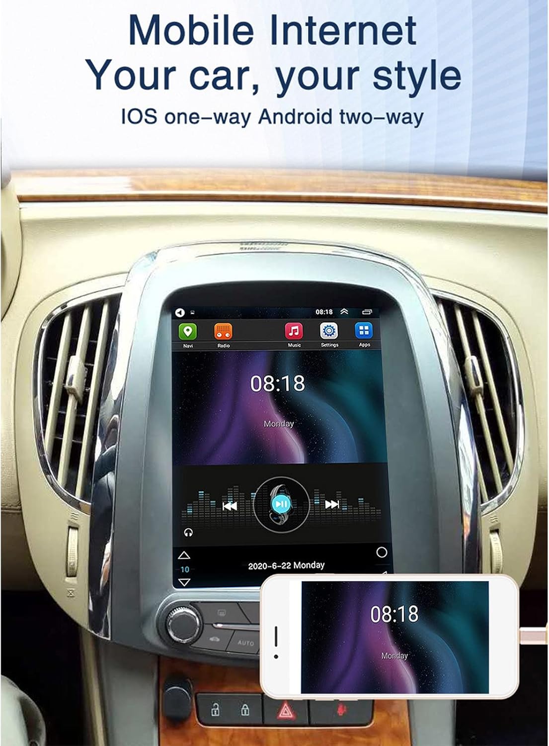 9.7in WiFi Car Radio Stereo Video Player V609243