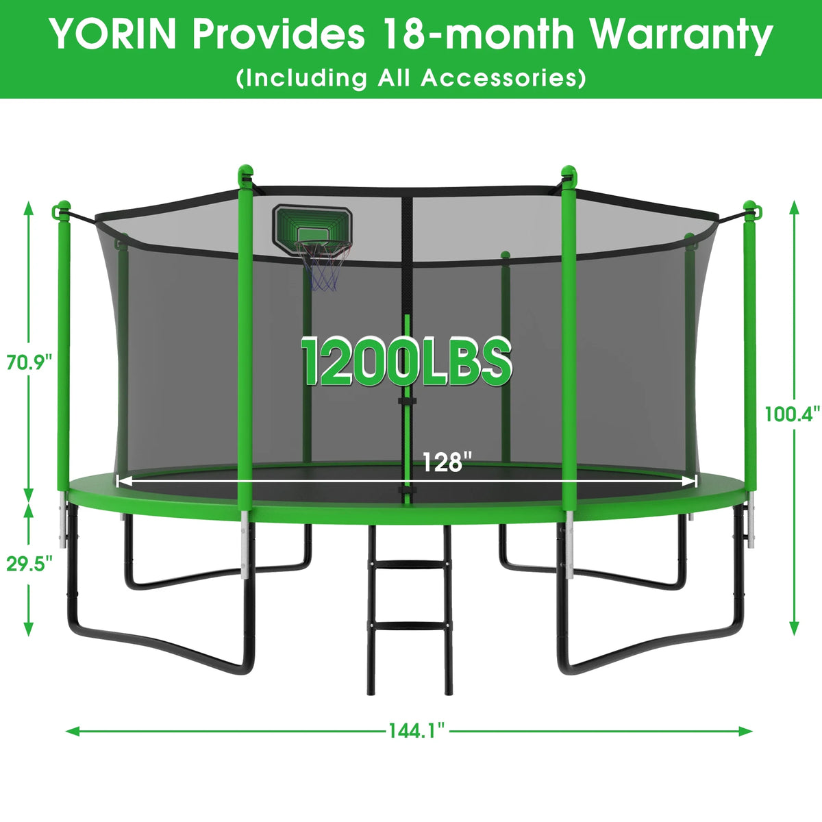 12FT Round Outdoor Trampoline with Enclosure Net Z22771