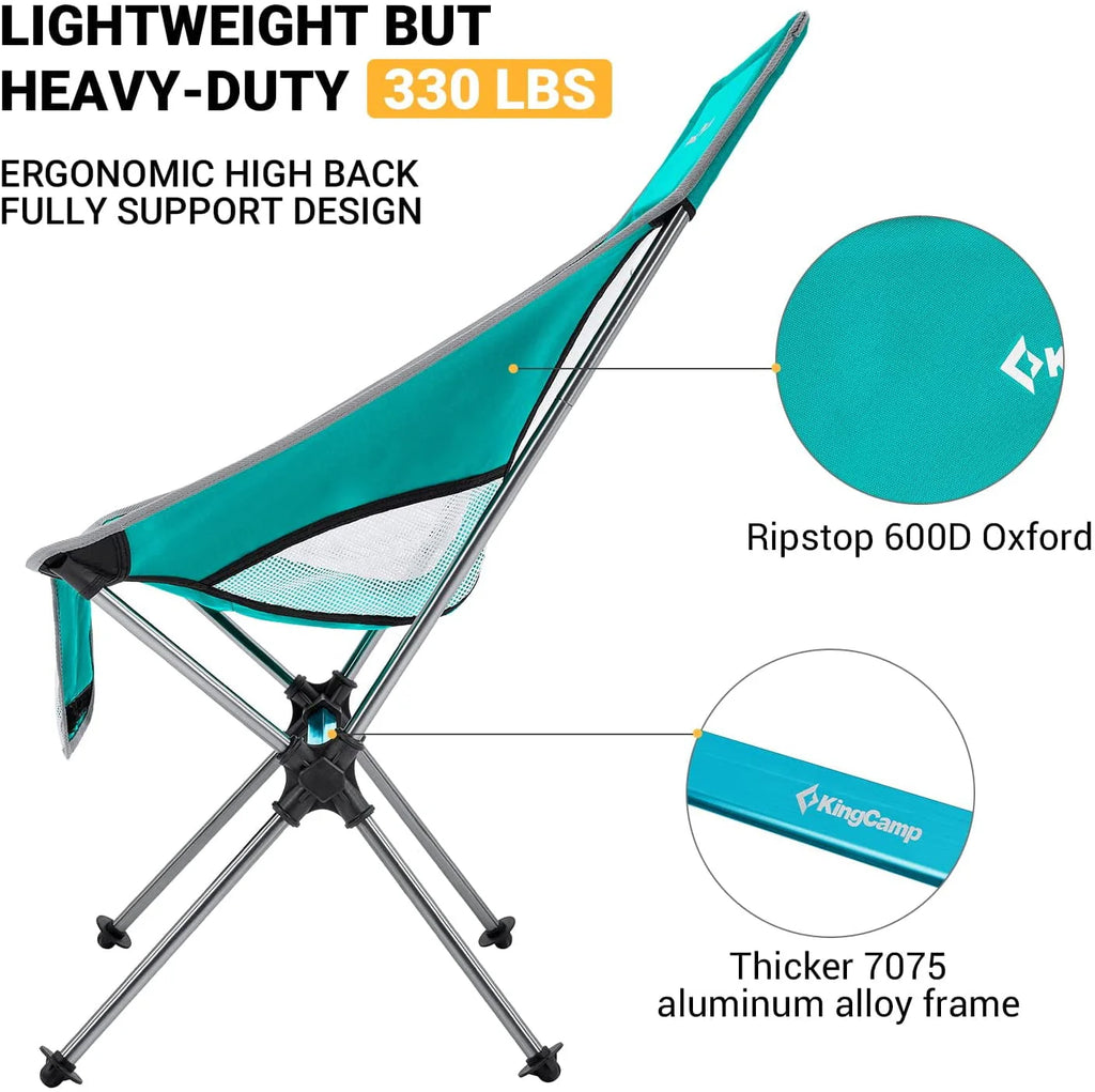 2 Pack High Back Lightweight Extra Wide Folding Camping Chairs with Carry Bag Black F2456