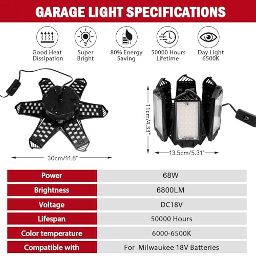 68W 6800LM LED Work Light X3766