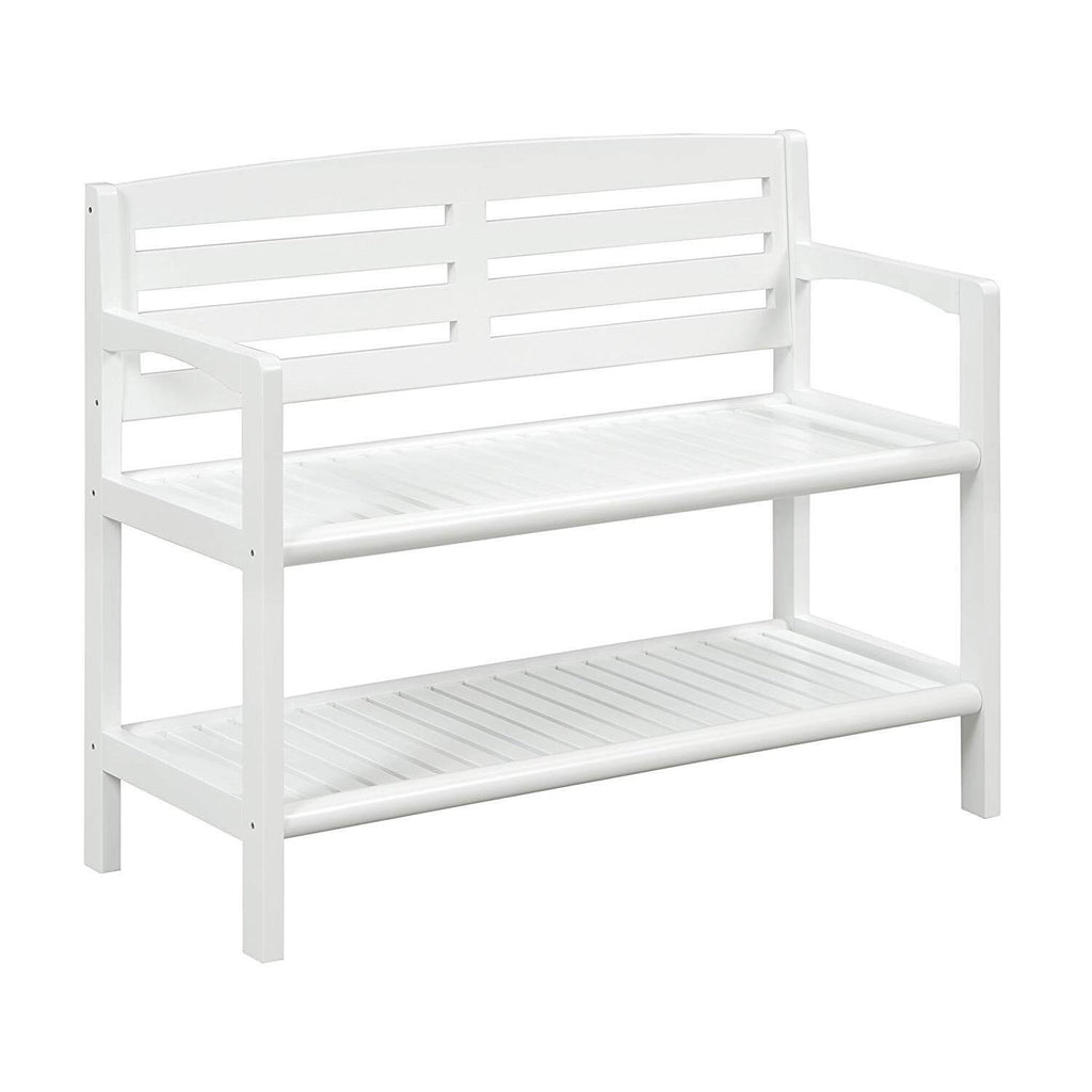 Solid Birch Wood Bench with Back F70392