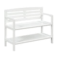 Solid Birch Wood Bench with Back F70392