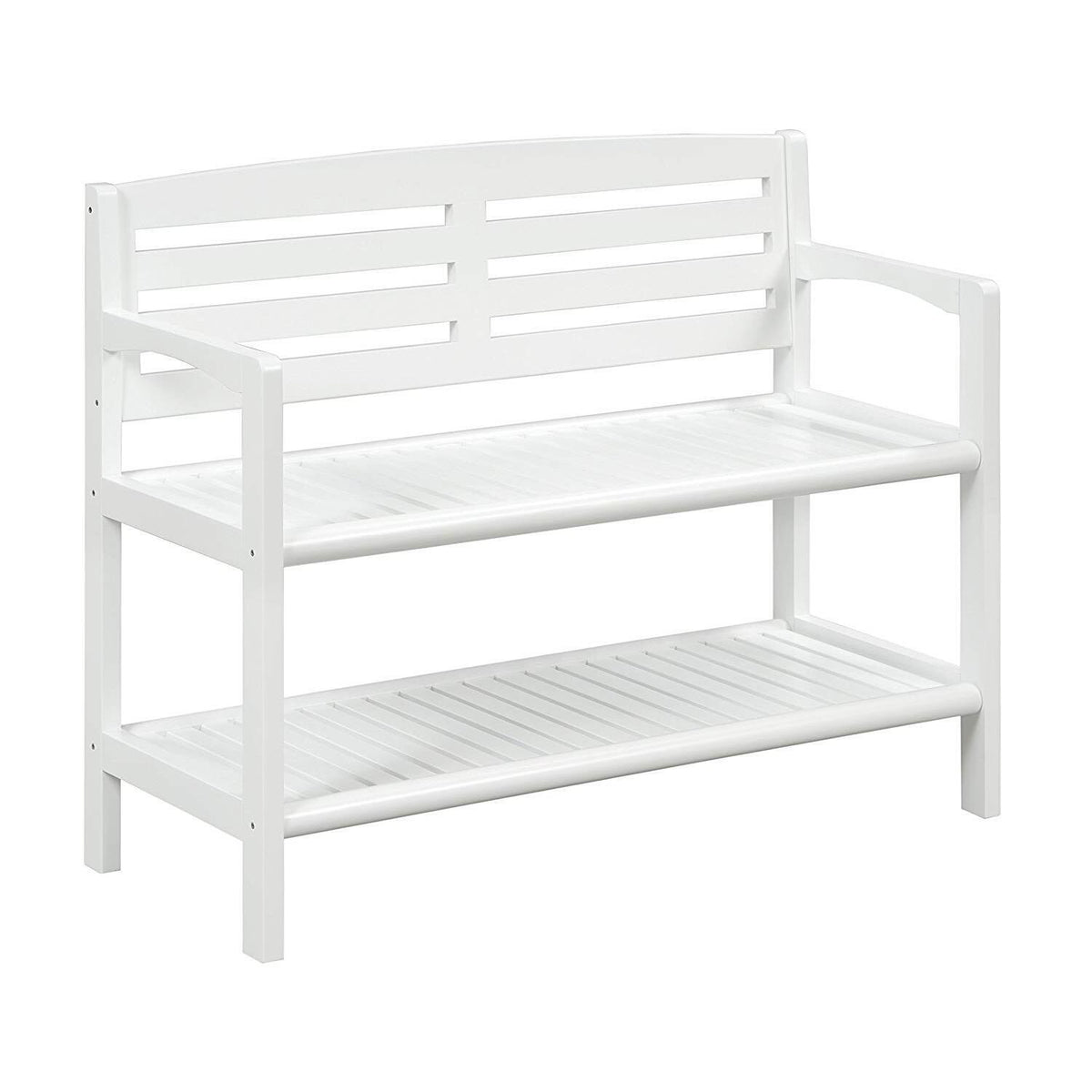 Solid Birch Wood Bench with Back F70392