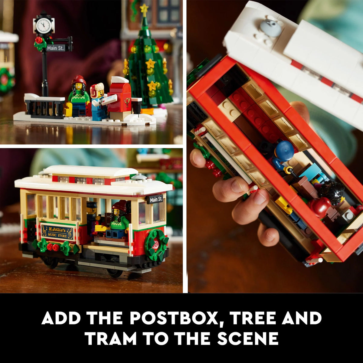 Building Set with Shops, Streetcar and 6 Minifigures F707863