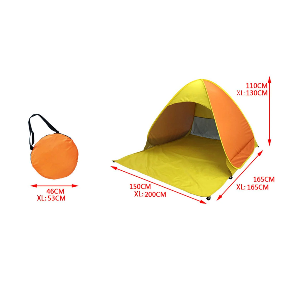 Orange Automatic Beach Tent V472481