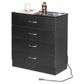 Black 4 Drawer Dresser with Power Outlets C58824