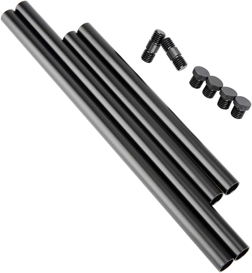 15mm Rod 8 Inch and 12 Inch with M12 Thread Rod Connector Rod Cap Extend to 20 Inch Rods, Pack of 2 I7564
