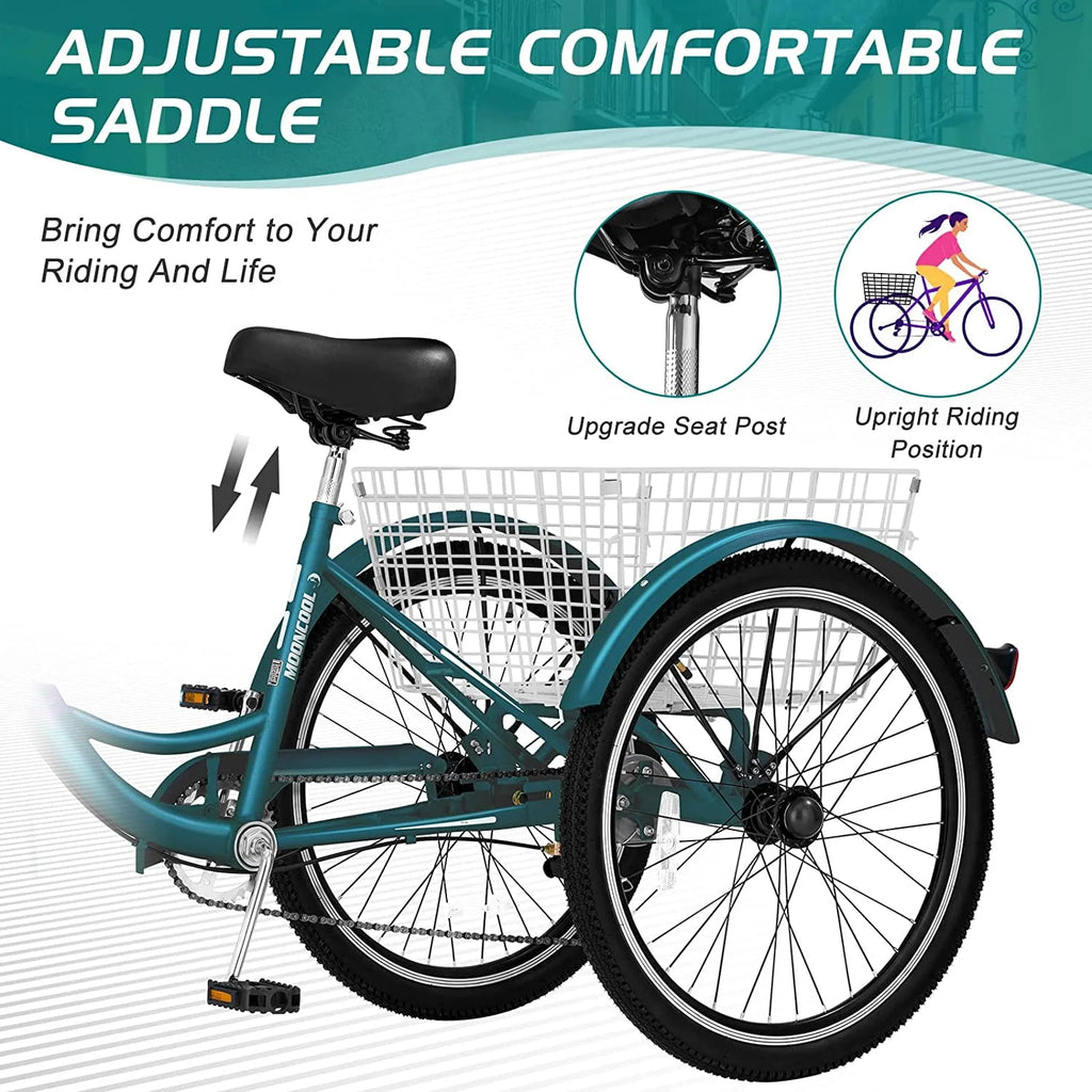 20/24/26 inch 7 Speed Adult Tricycles with Big Basket Z83076