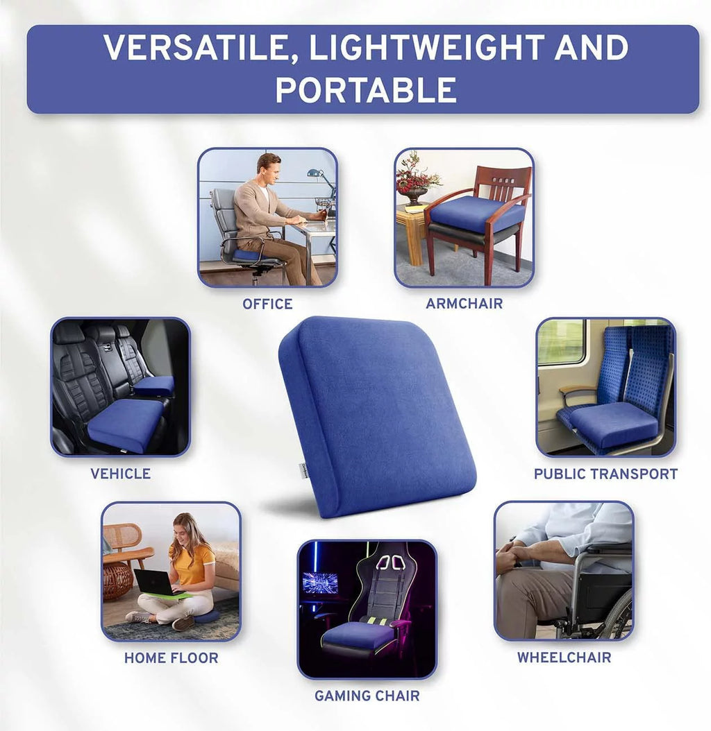 Extra Large Firm Memory Foam Seat Cushion 19x18x3" Navy V942146