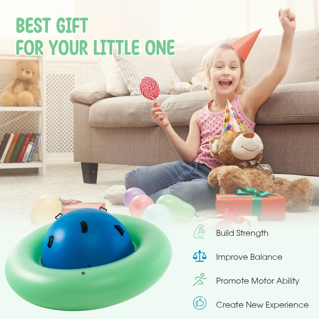 Green & Blue Inflatable Dome Rocker Bouncer with 6 Handles K3242
