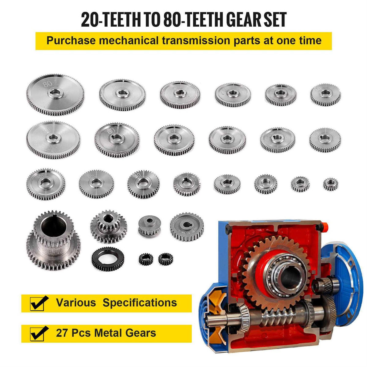 27PCS Metal Lathe Gears O275