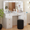 Black 7 Drawer Makeup Vanity Desk with Lights K50863