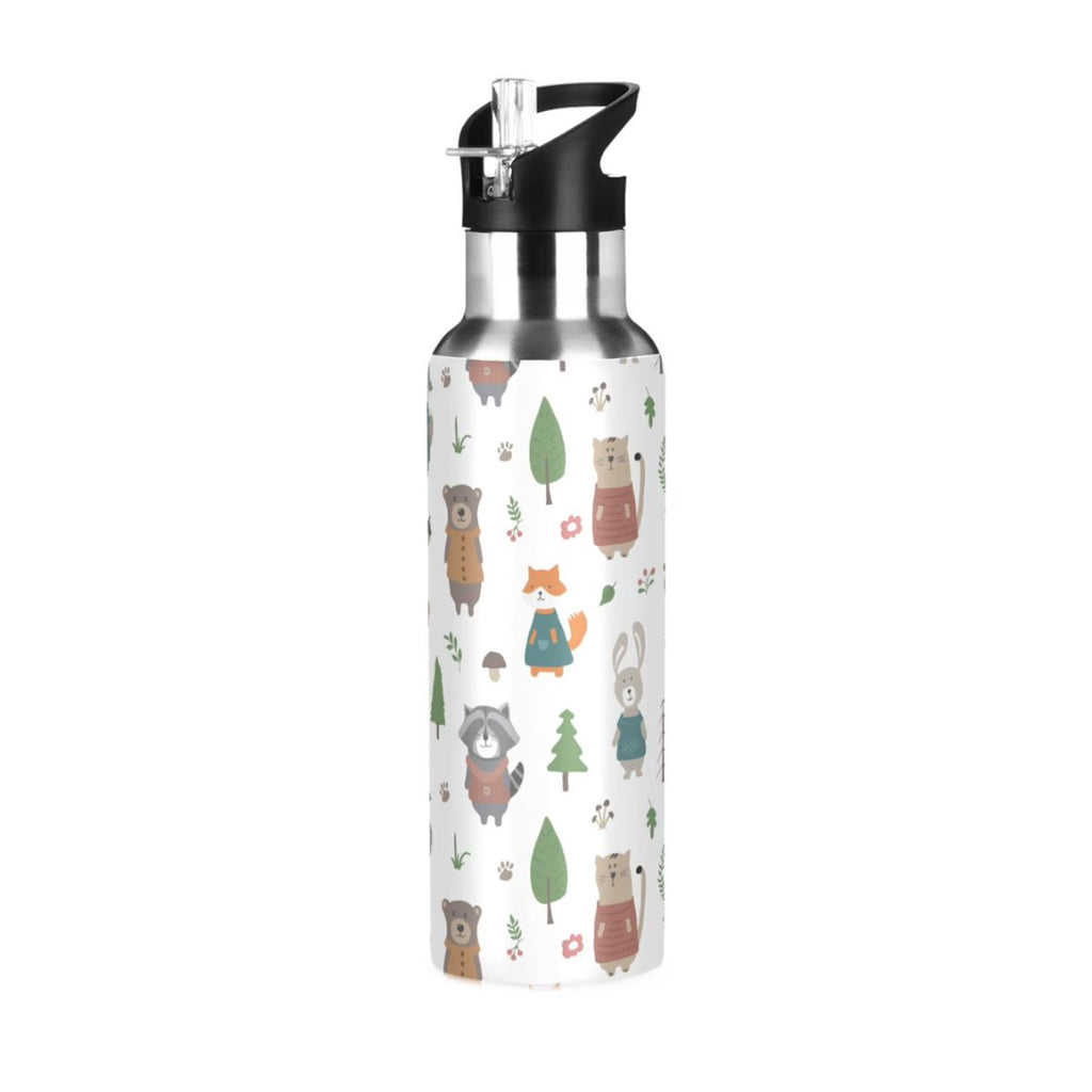 20 oz Insulated Stainless Steel Kids Water Bottle with Straw Lid P533206