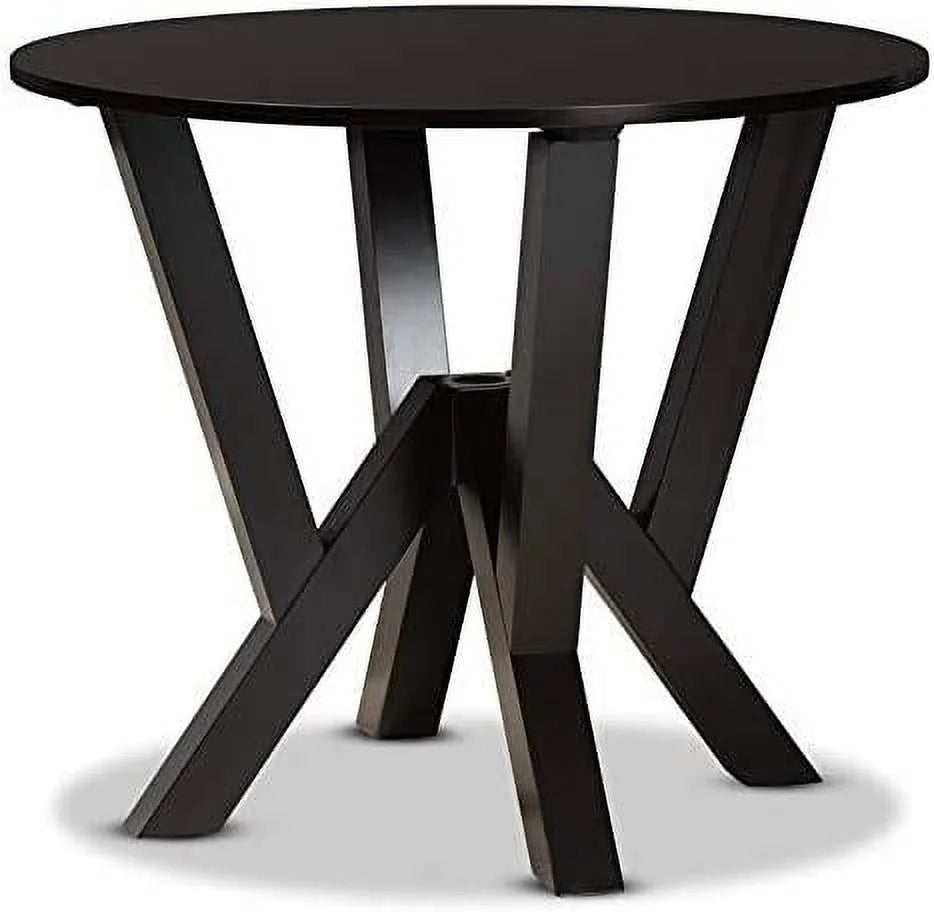 Dark Brown Round Wood Dining Table R747015
