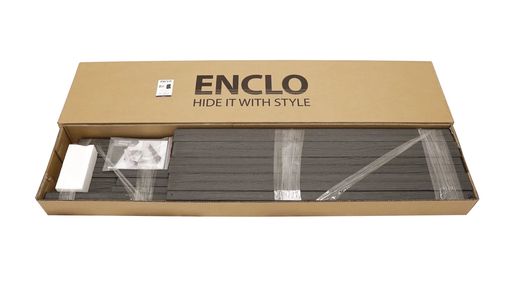 Charcoal Louvered Freestanding Screen with Planter Box S364