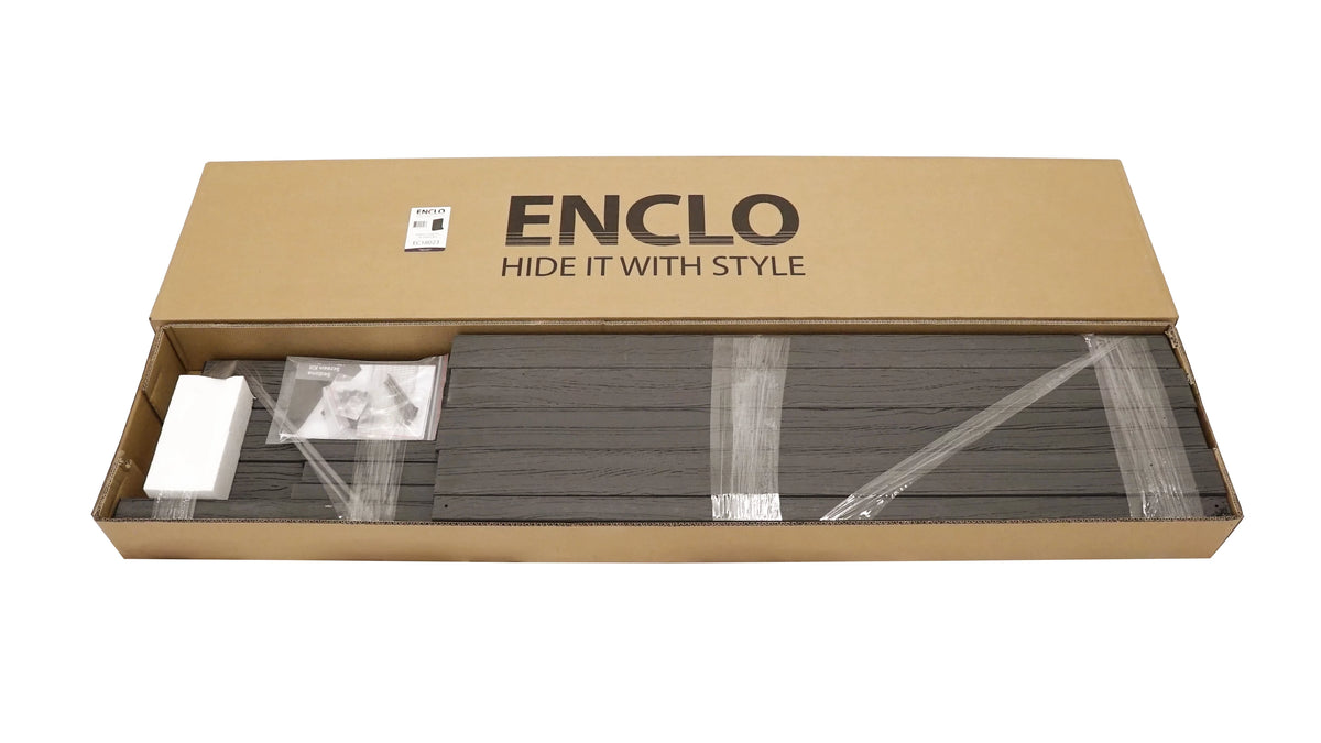Charcoal Louvered Freestanding Screen with Planter Box S364