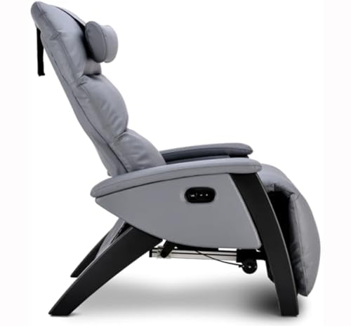 Grey Dual Power Zero Gravity Recliner Chair with Heat and Air Massage V12064