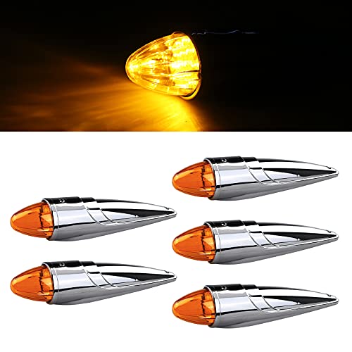 5PCS Amber LED Cab Marker Lights for Heavy Duty Truck J791
