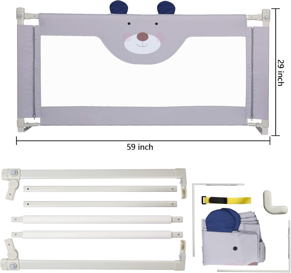 Collapsible Toddler Bed Rail for Queen Size Bed Z2281