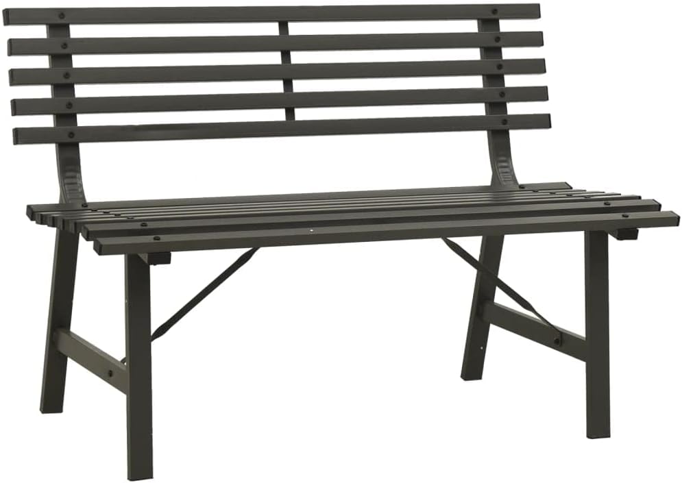 Black Steel 2-Seater Outdoor Bench D115