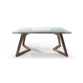 10 mm Extendable Dining Table Clear Glass Top Stainless Steel Frame D477013